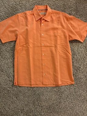Island Republic Orange Short-Sleeve Button-Down Shirt